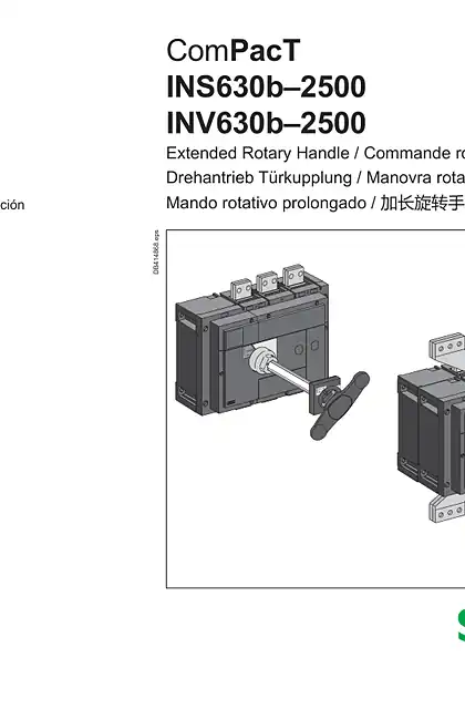 schneider施耐德Compact - INS 630b-2500 - INV 630b-2500 - 加长旋转手柄 - 说明页